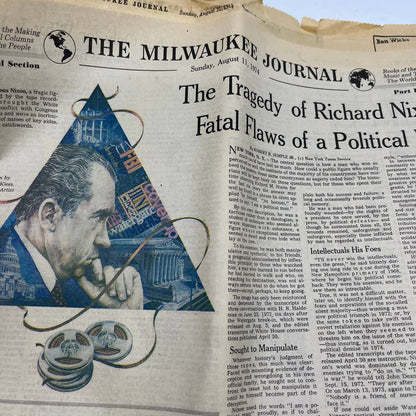 1974 Aug 8-11 MILWAUKEE Journal Newspapers Nixon Resigns Ford Sworn In TI6-16