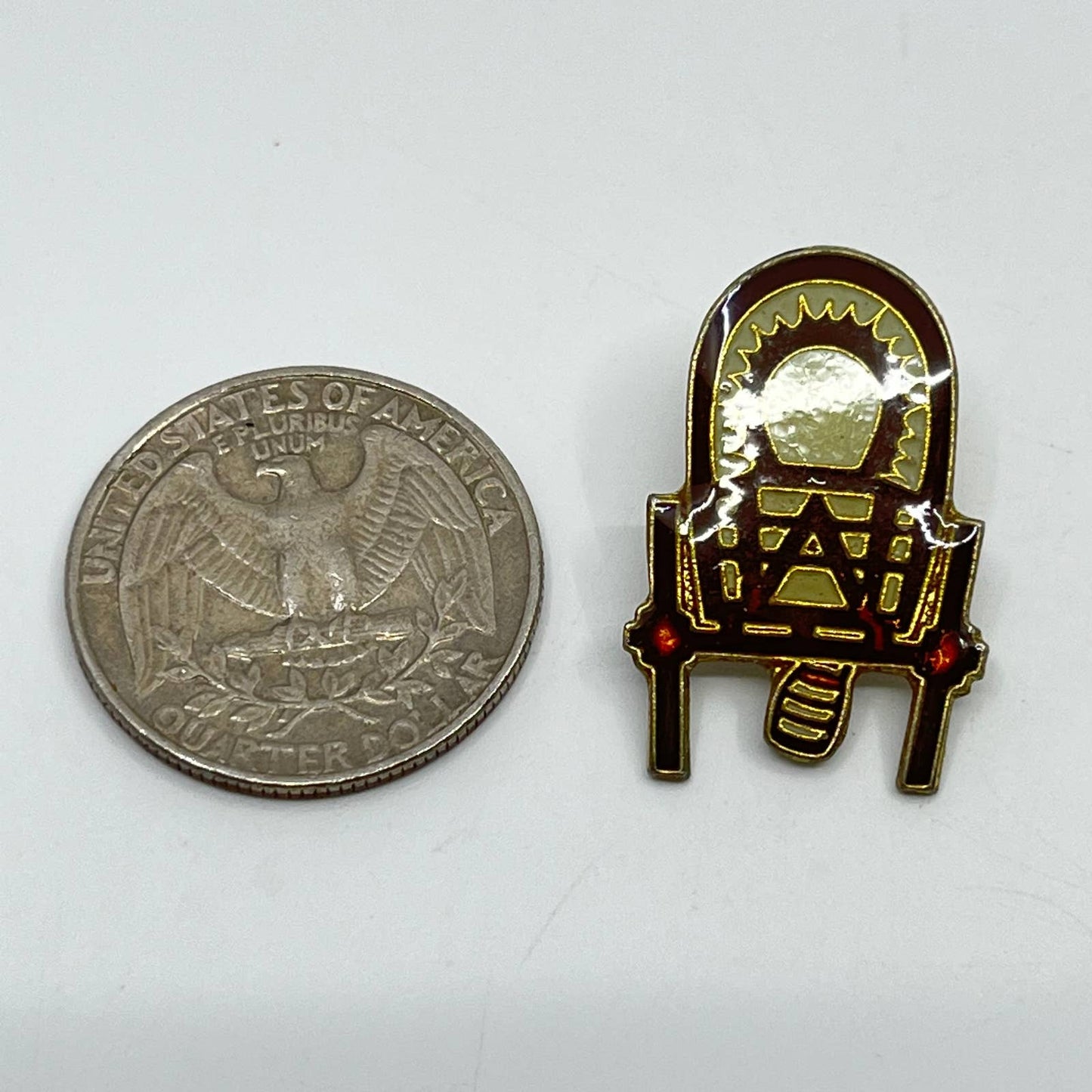 Vintage Western Cowboy Covered Wagon Enamel Pin Button SC3