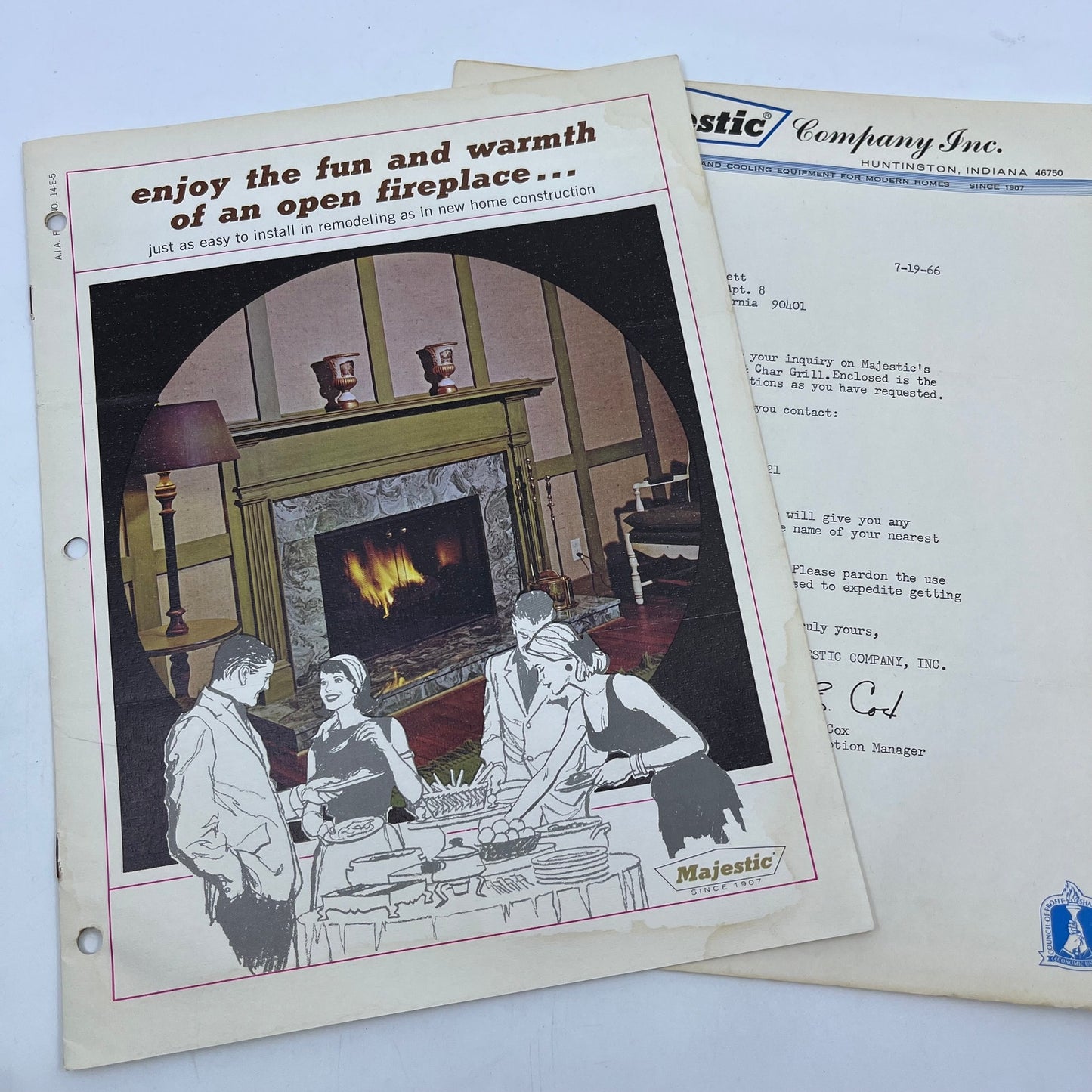 1960s Majestic Thulman Wood-Burning Fireplaces Advertising Booklet Brochure V39-1