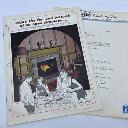 1960s Majestic Thulman Wood-Burning Fireplaces Advertising Booklet Brochure V39-1