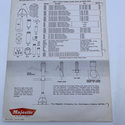 1960s Majestic Contemporary Wood-Burning Fireplaces Advertising Booklet TH8