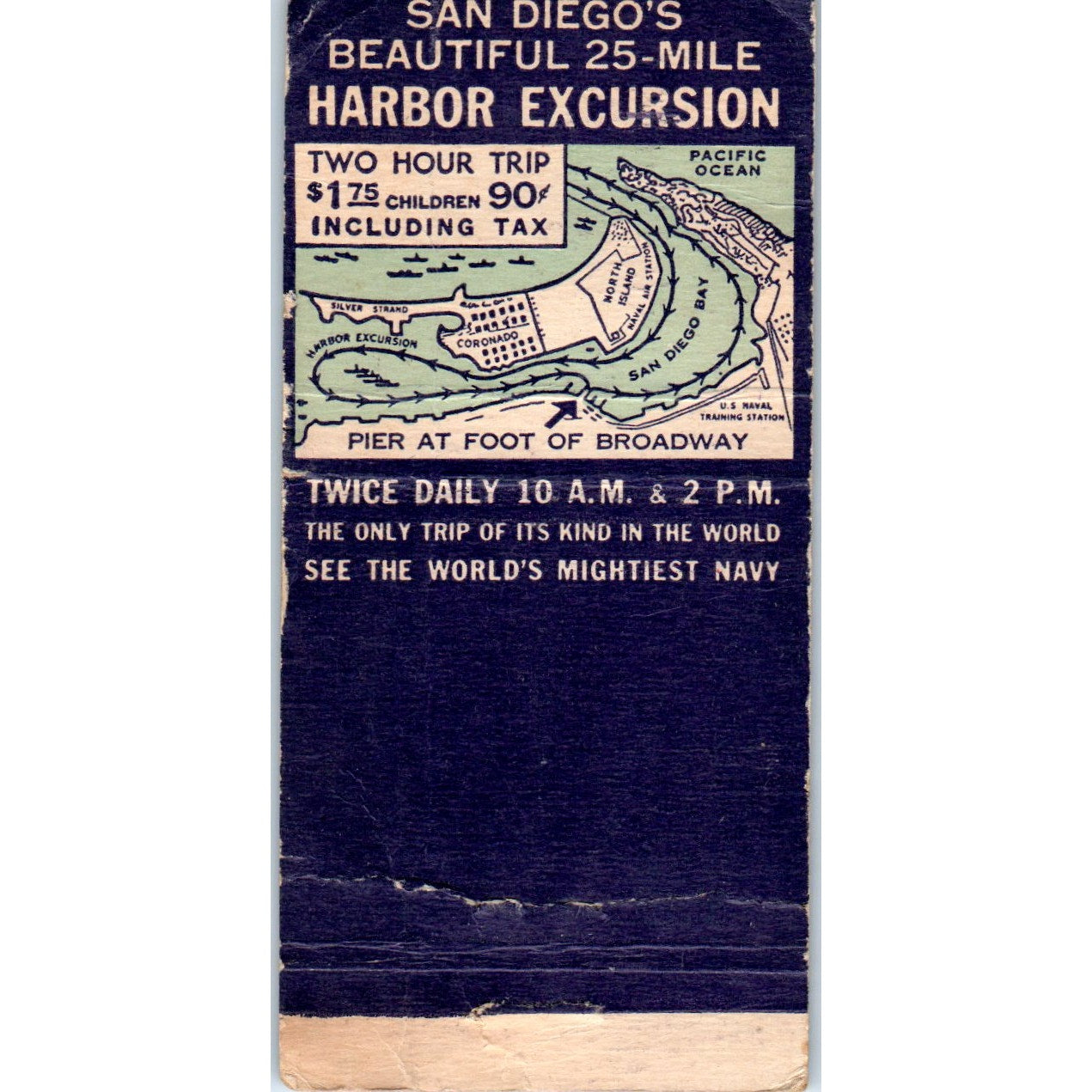 San Diego Harbor Excursion California Advertising Matchbook Cover MM9-4