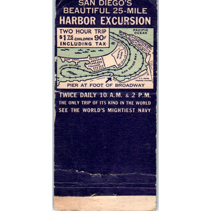 San Diego Harbor Excursion California Advertising Matchbook Cover MM9-4
