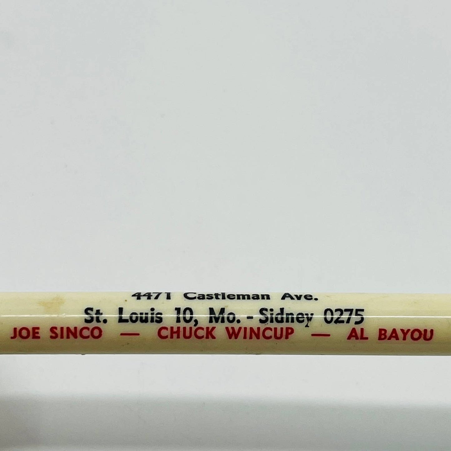 Celluloid Mechanical Pencil St Louis MO Joe Sinco Chuck Wincup Al Bayou Beer SB3