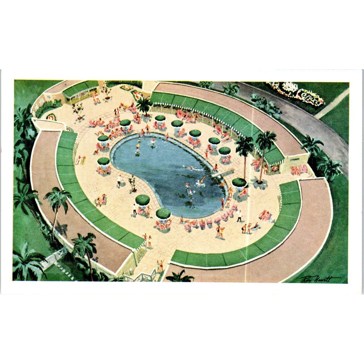 Cabana Swimming Pool Hotel Nacional de Cuba Havana Original Postcard TK1-P16