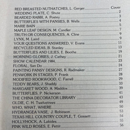 1984 June The China Decorator Magazine Red Breasted Nuthatches Linda Gerger TH8