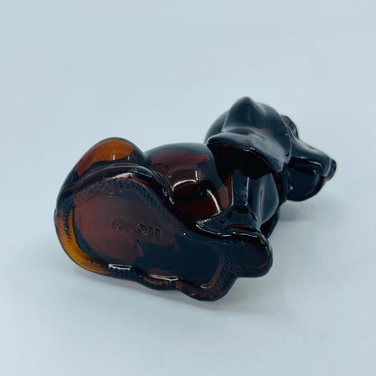 Avon Baby Bassett Hound Shaped Amber Glass Bottle Cologne Perfume Full SA1