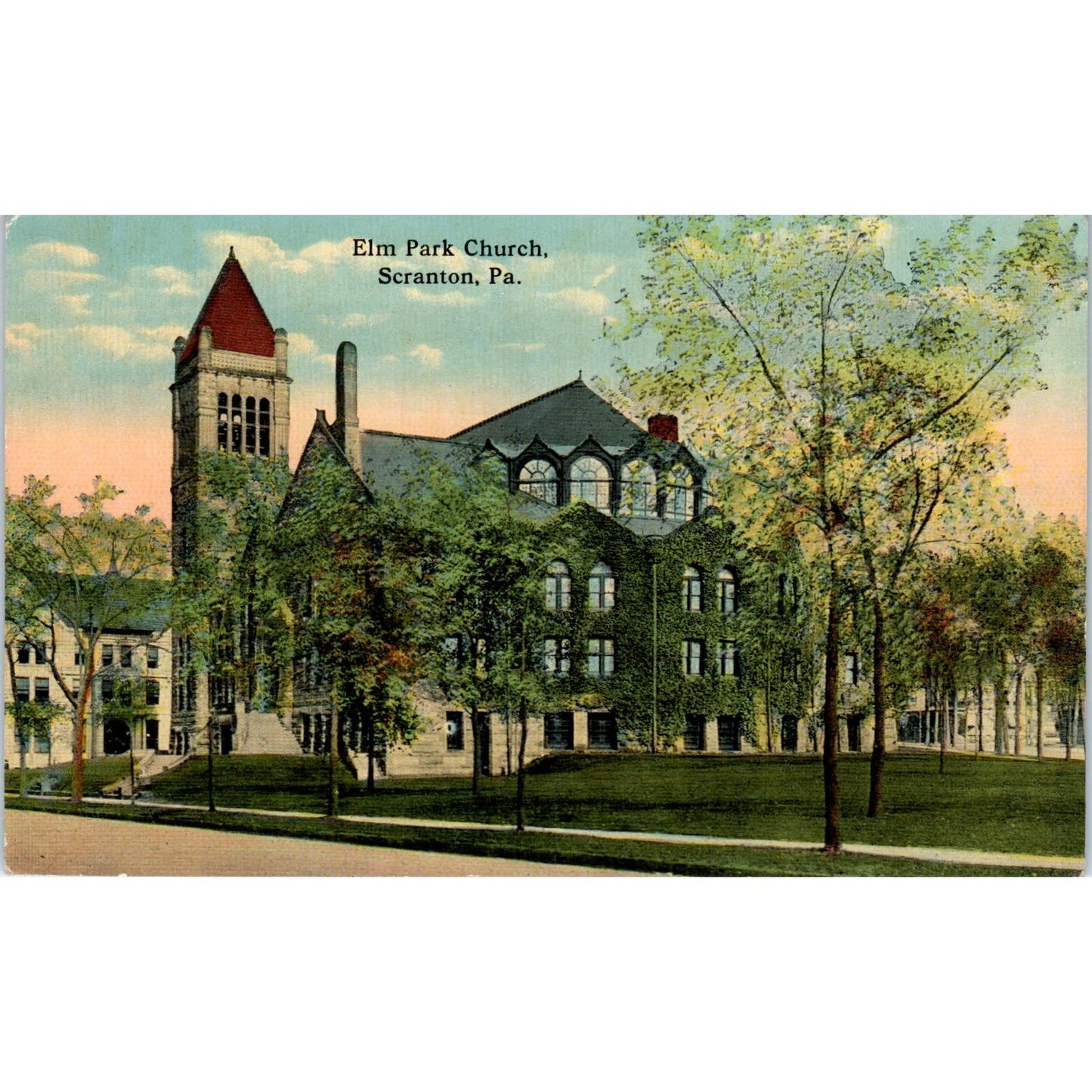 Antique Postcard Elk Park Church, Scranton PA TD9-P1