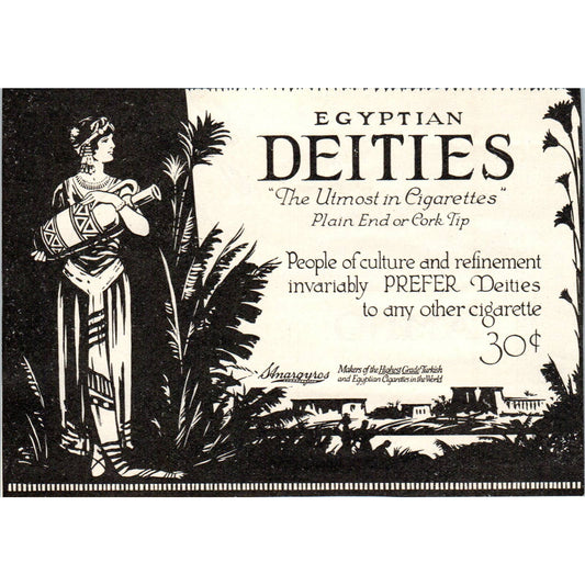 c1920 Harper's Magazine Ad - Soterios Anargyros Egyptian Deities Cigarettes EA3