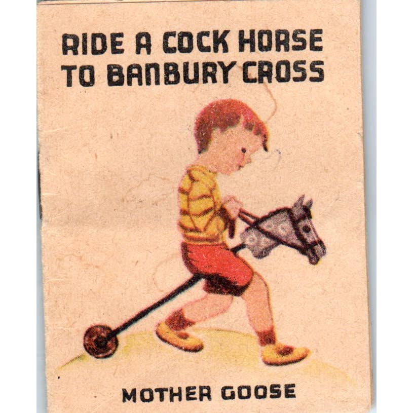 Vintage Mother Goose Ride a Cock Horse To Banbury Cross Mini Book 2 1/2" SE5