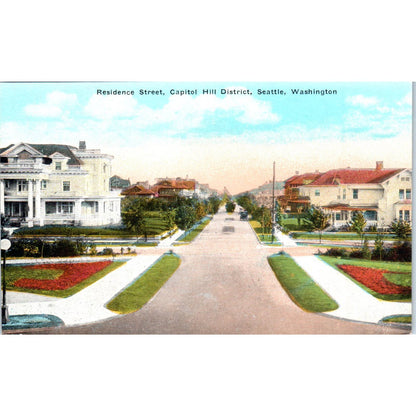 Vintage Postcard Residence Street Capitol Hill District Seattle Washington TD9