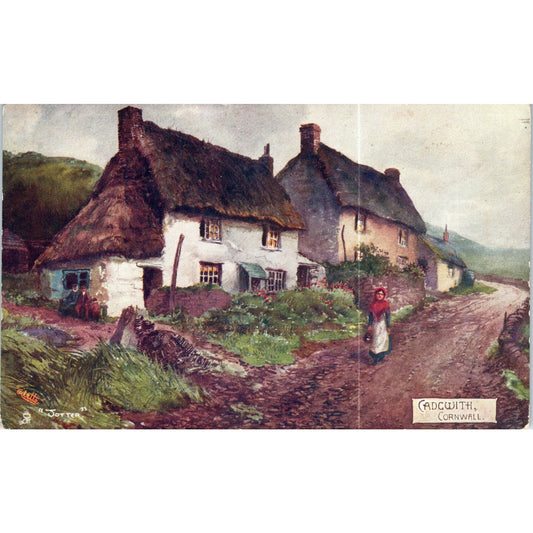 Cornwall Cadgwith Raphael Tuck Oilette Original Postcard P3-2