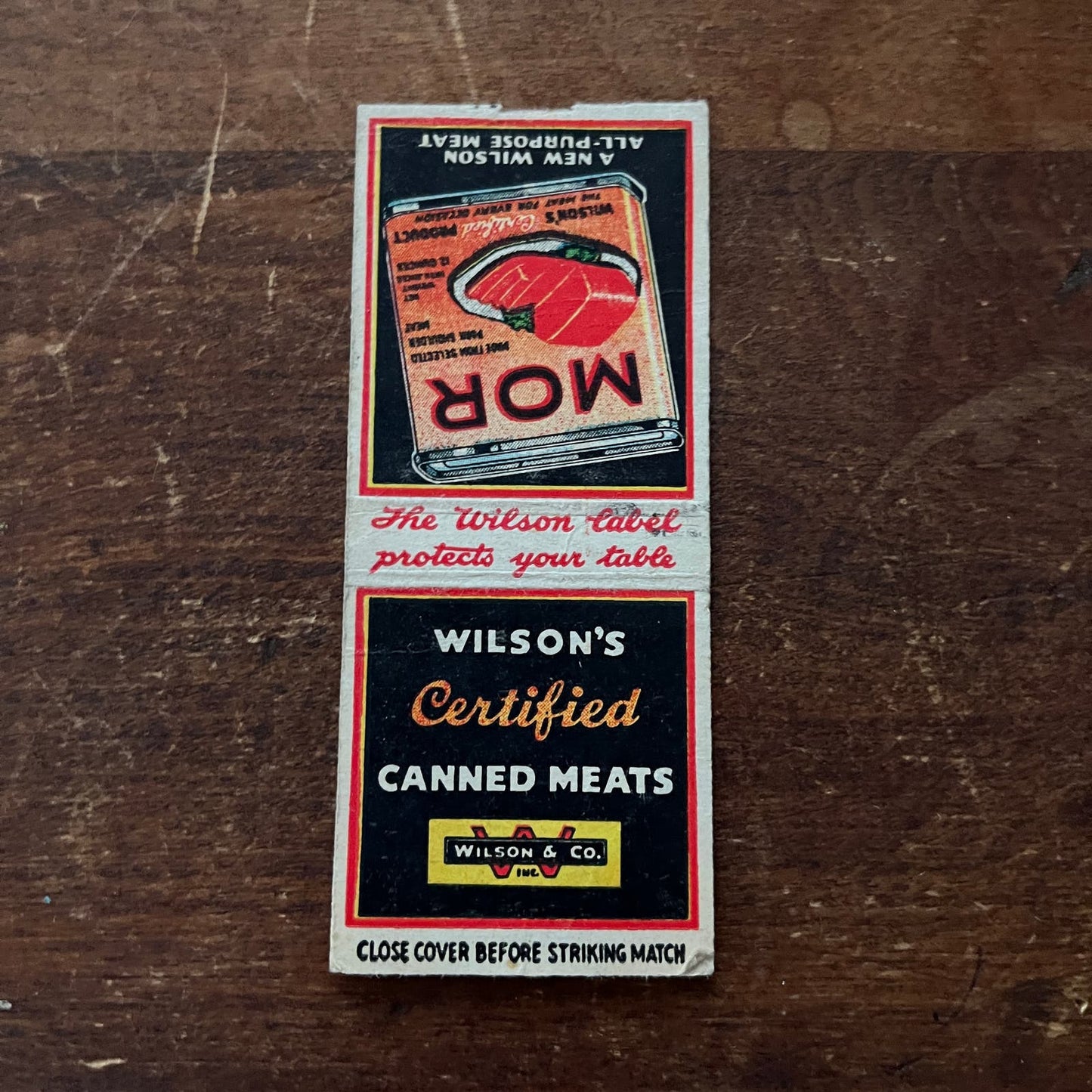 MOR Wilson's Certified Canned Meats Advertising Matchbook Cover SA9-M13