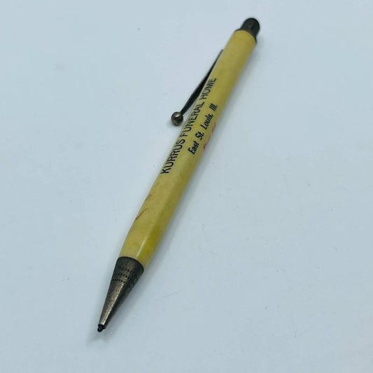 Celluloid Cream Mechanical Pencil Kurrus Funeral Home East St. Louis IL SB3