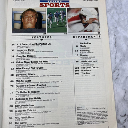 Inside Sports magazine ( the fight of the year) Hagler vs. Duran dec. 1983 TJ3