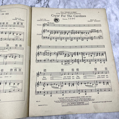Cryin for the Carolines Spring is Here Sam M. Lewis 1930 Sheet Music TK2-SM