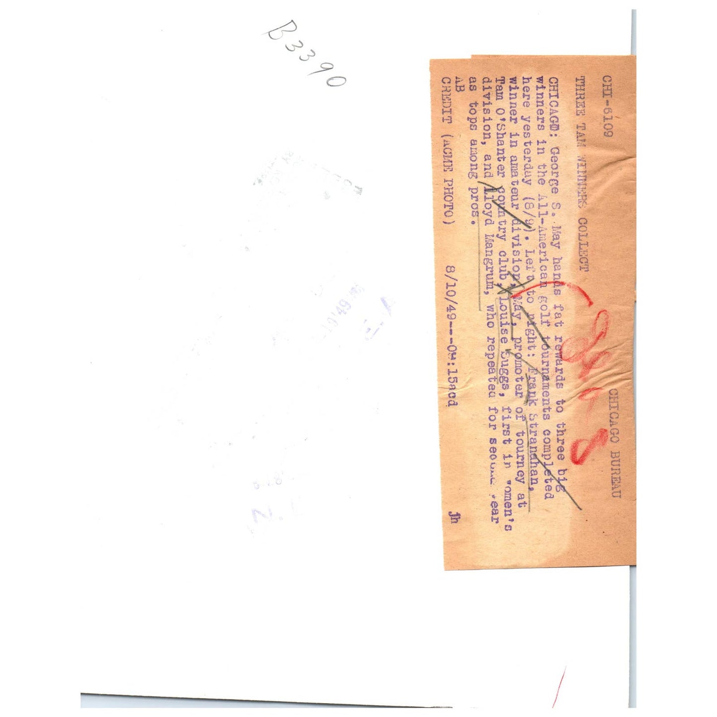 1949 Press Photo Golf Frank Stranahan Louis Suggs Lloyd Mangrum 7x9" AD2