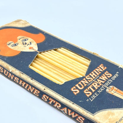 Vintage 1932 Full Box Sunshine Straws Hertz Straw Co. Like Nature’s Own TF5