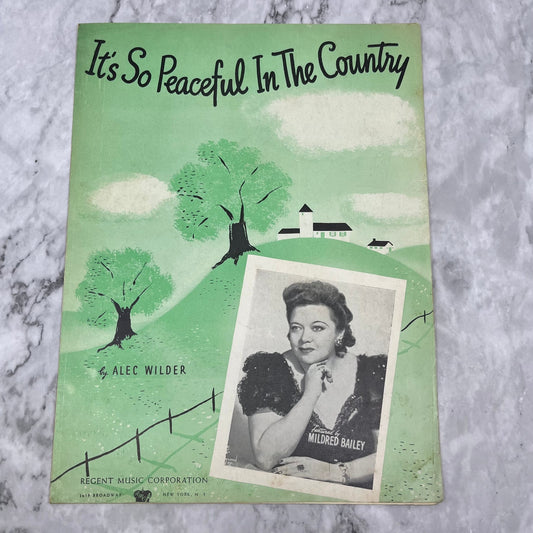 It's So Peaceful In The Country Alec Wilder Mildred Bailey 1941 Sheet Music V41-2