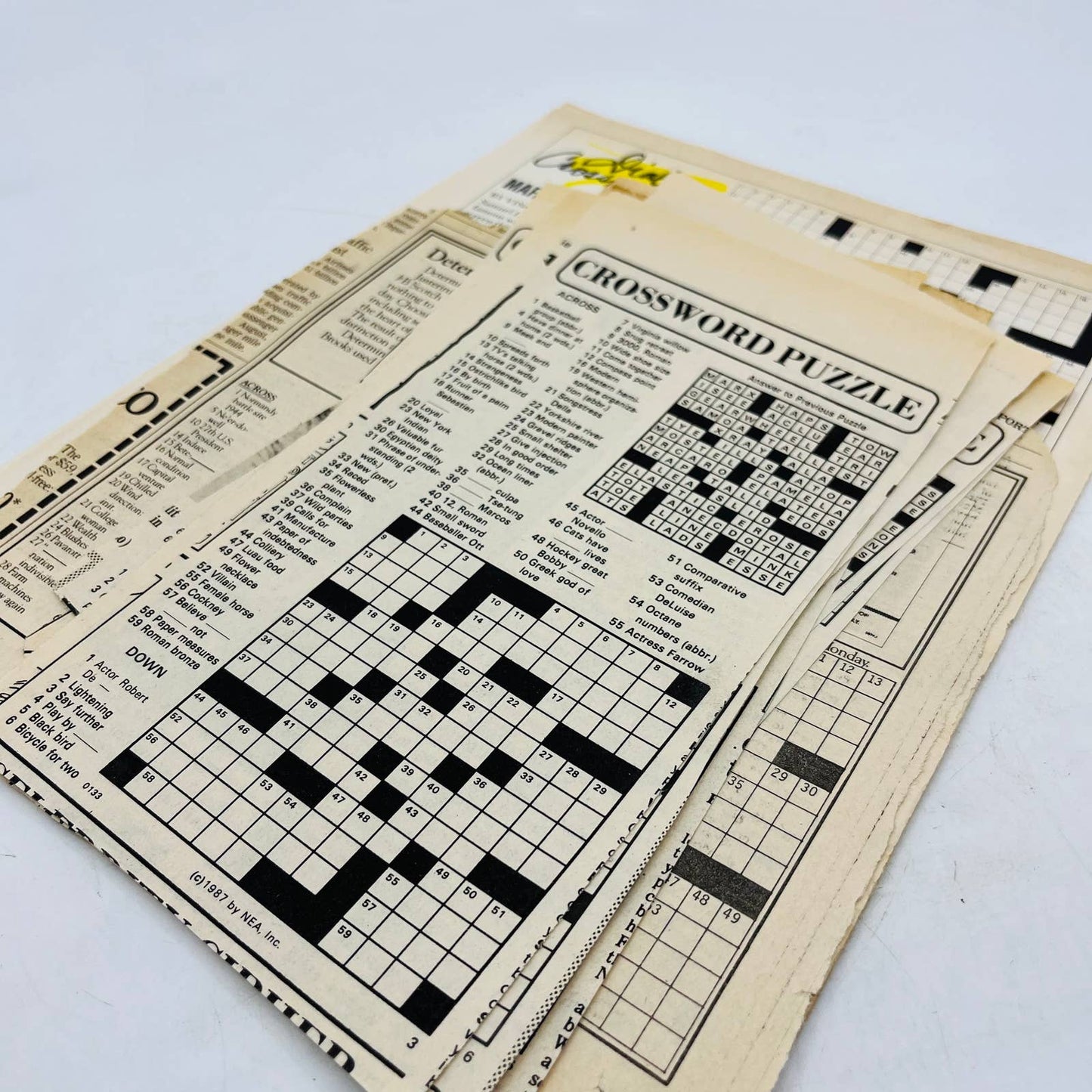 Huge Lot of Clipped Crossword Puzzles From 1986 - 1987 As Pictured C7