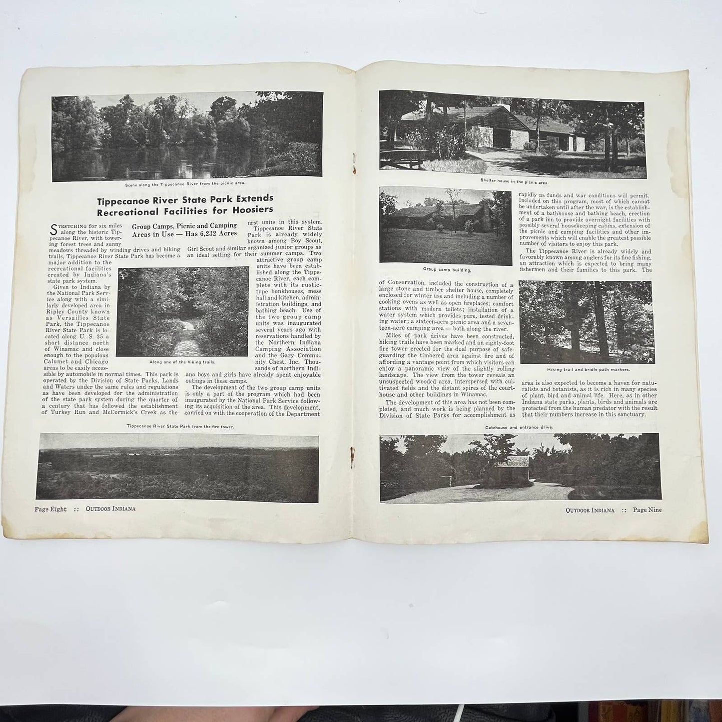 1943 Outdoor Indiana Magazine State Highways & Conservation Three-Mile Beach TE2