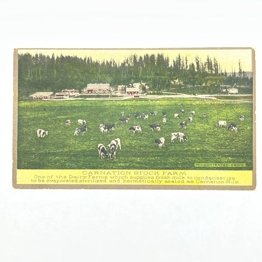 1915 Ad Postcard Carnation Stock Farm Milk Dairy Farm Photo Cows AB6