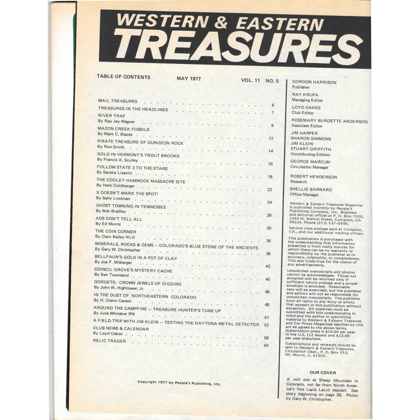 Western & Eastern Treasures Magazine - Gold Metal Detecting May 1977 M3