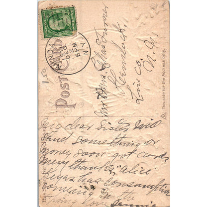 Victorian Thanksgiving 1911 Lady With Giant Cornucopia Original Postcard TK1-P19