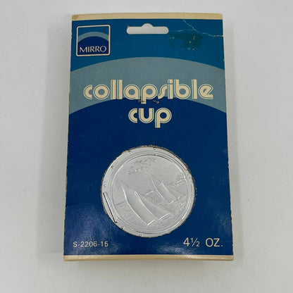 Vintage Mirro Sailboat Aluminum Collapsible Travel Drinking Cup In Package TE1