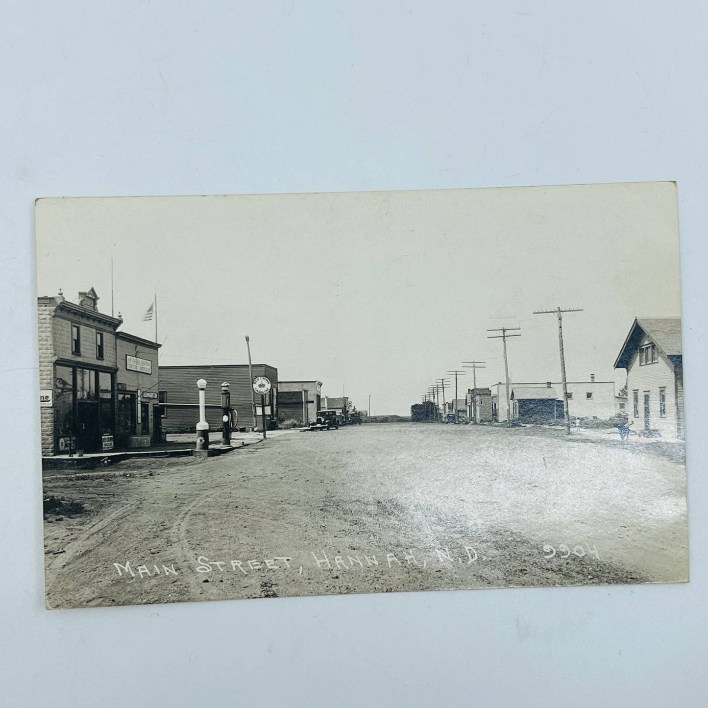 Antique Post Card RPPC Hannah North Dakota Main Street PA8