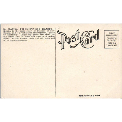 Manila Philippines Escolta Street View Original Postcard TK1-21