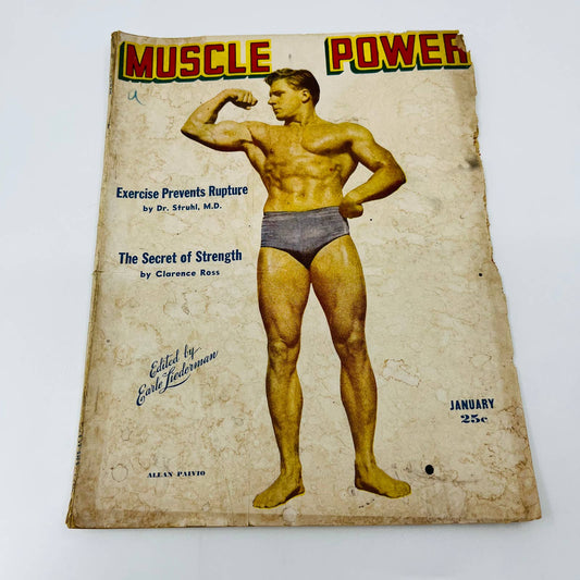 MUSCLE POWER January 1948 Body Building Magazine Alan Paivo Clarence Ross BA2