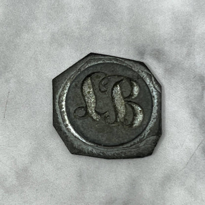 Vintage Letterpress Printers Block Plate Reliable “LB” Monogram Logo TJ59