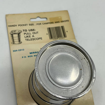 Vintage Mirro Sailboat Aluminum Collapsible Travel Drinking Cup In Package TE1