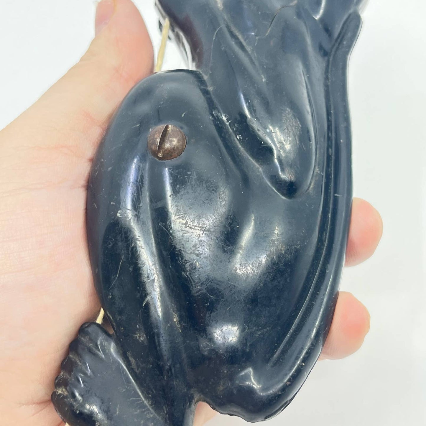 Vintage Bakelite Climber Climbing Toy Black Monkey Plastic  TE5