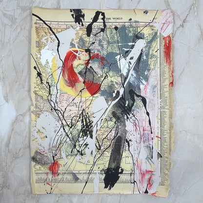 Original Mixed Media Abstract Art Painting 10x13” Wanderlust Signed #2