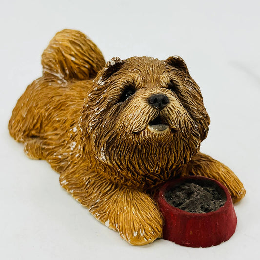 Vintage Chow Chow Dog Figurine Hand Painted Ceramic 4” SA5