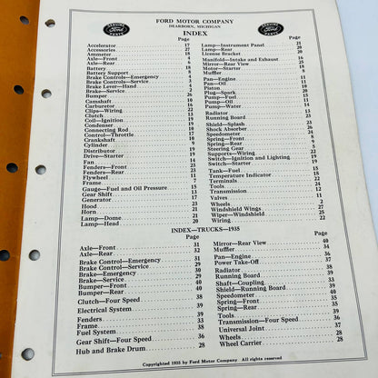 1935 Ford Cars and Trucks Parts Price List Catalog Ford Motor Company BA4