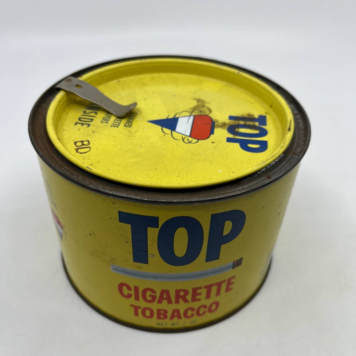 Vintage Top Cigarette Tobacco Tin Metal Can 7 oz. R. J. Reynolds w/ Opener TI2