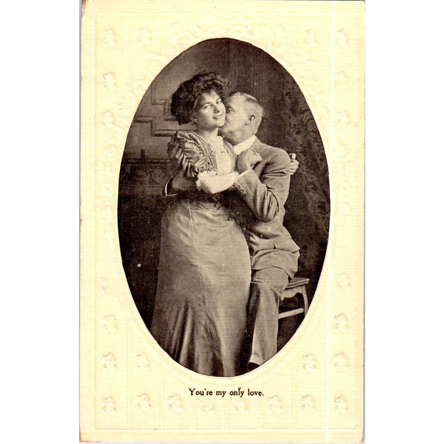 You're My Only Love Victorian Couple Romance Original Postcard TK1-P18