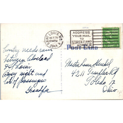 Stopped for a Rest Outhouse Humor Cartoon 1944 Original Postcard P1-15