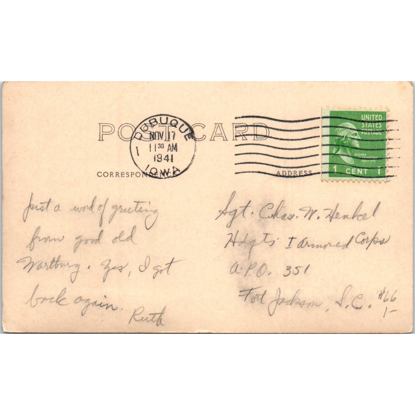 Waterbury Seminary Dubuque Iowa RPPC 1941 Original Postcard P2-7