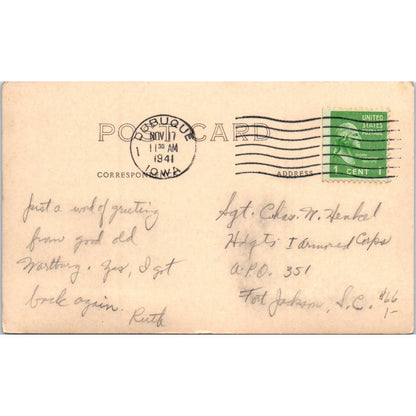Waterbury Seminary Dubuque Iowa RPPC 1941 Original Postcard P2-7