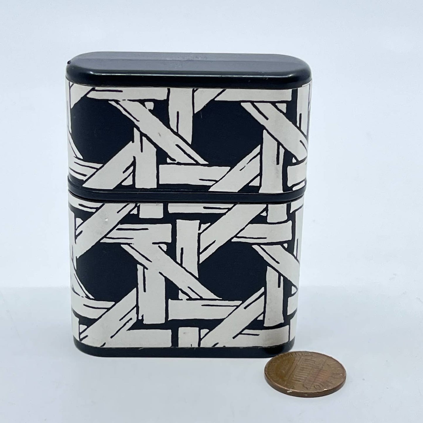 RARE 1960s PURSETTES by Campana Tampon Case Holder Black & White Pattern SC8