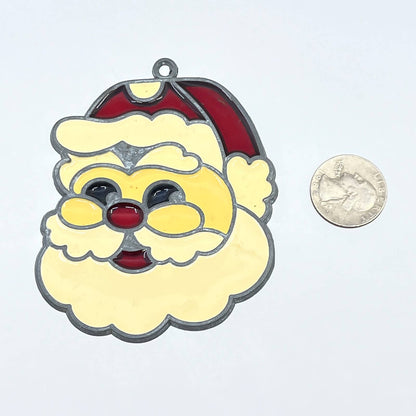 Vintage Santa Claus Suncatcher Christmas Tree Ornament 4" TG1