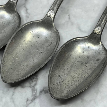 Antique Lot of 5 MERIDEN BRITANNIA MB & Co Tea Spoons 6" TJ3