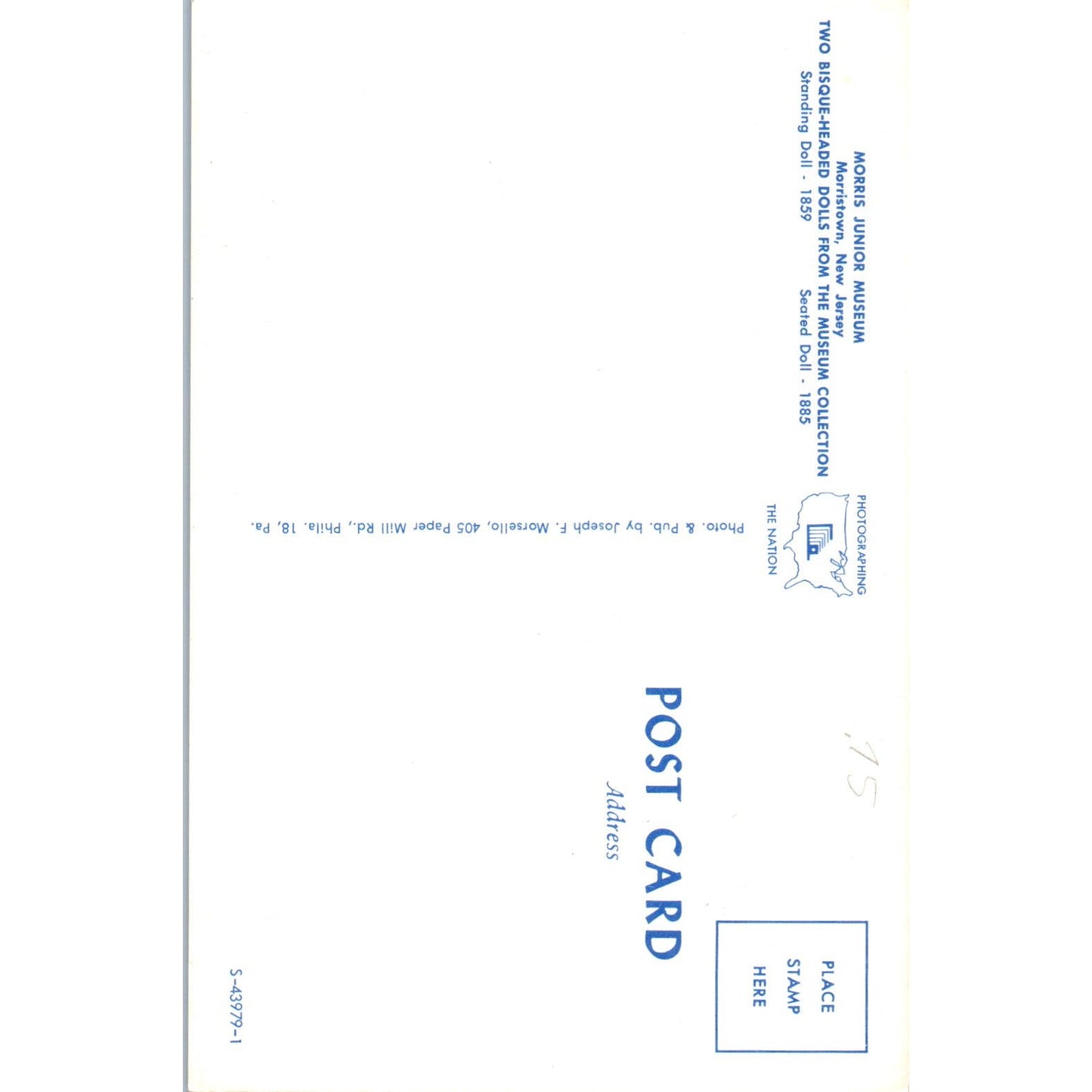 Two Bisque-Headed Dolls Morris Junior Museum Morristown NJ Original Postcard PB9