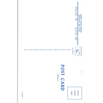 Two Bisque-Headed Dolls Morris Junior Museum Morristown NJ Original Postcard PB9