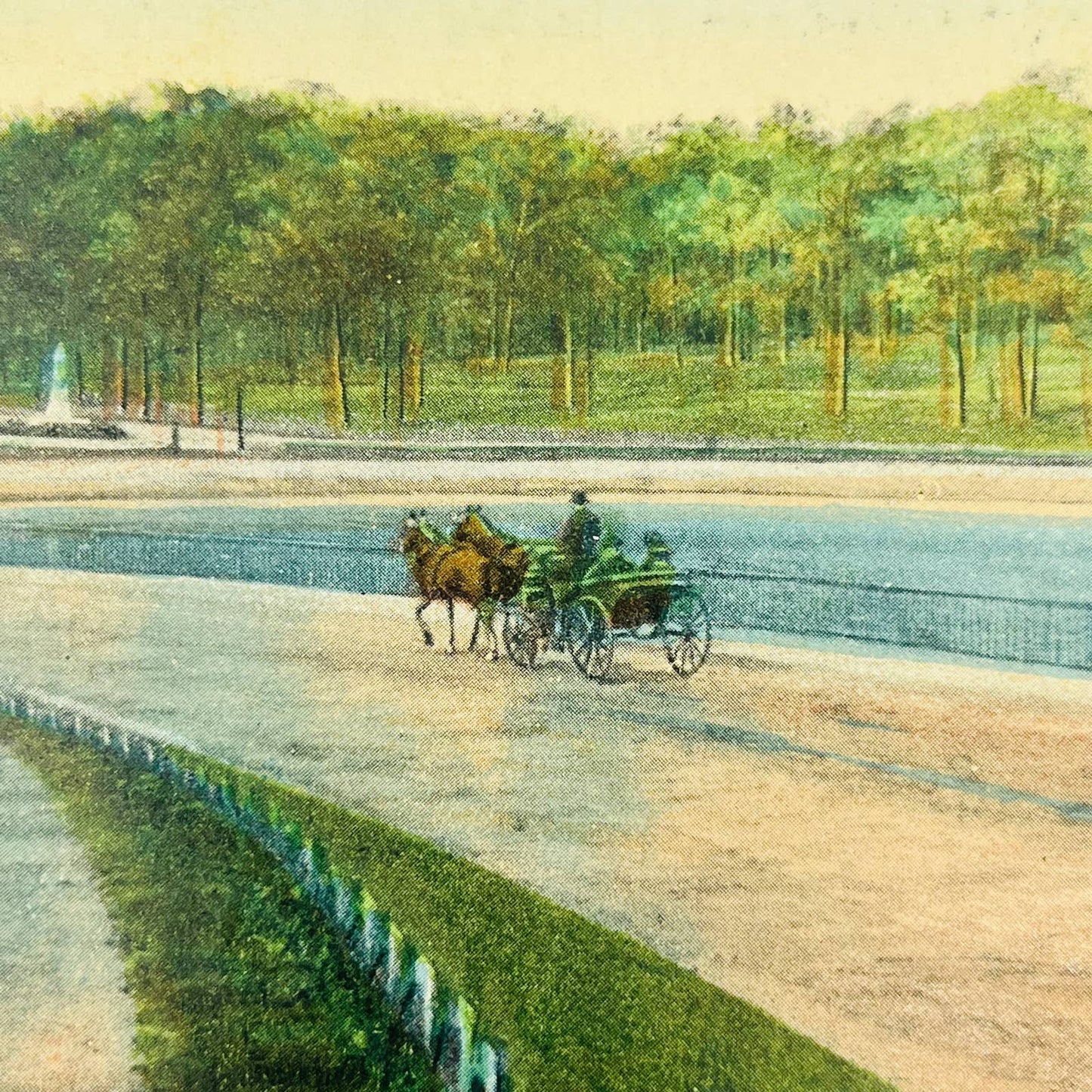 1910s BALTIMORE, MD Lake Drive Druid Hill Park Horse Drawn Carriage PA8