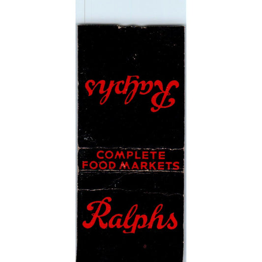 Ralph's Complete Food Markets Kansas City MO Advertising Matchbook Cover SA9-M6